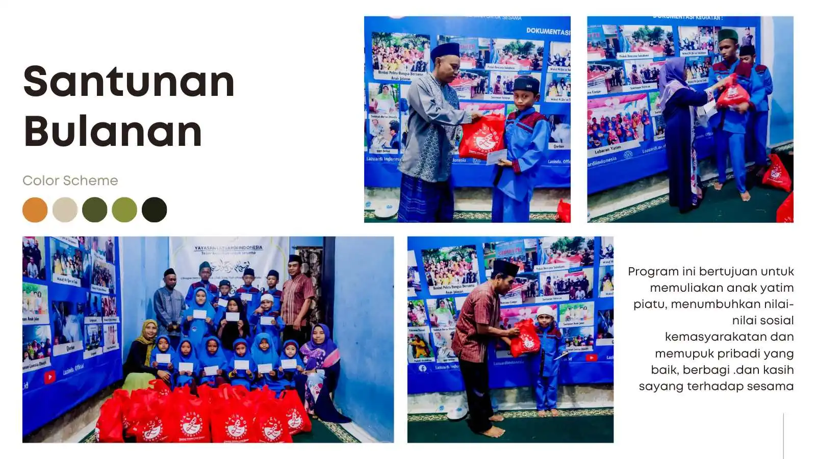santunanyatim Yayasan Lazuardi Indonesia program kegiatan bulanan