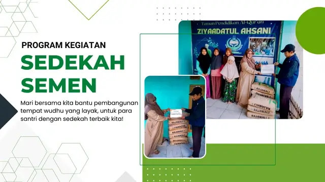 Sedekah Semen untuk Tempat Wudhu TPQ Ziyaadatul Ahsani